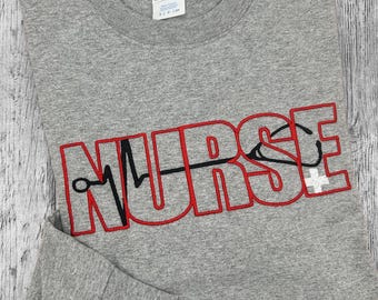 RN Long Sleeve Shirt, ICU Nurse, ER Nurse, Graduation Gift, Registered Nurse, Occupational, Nursing, Long Sleeves
