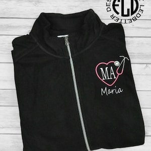 Medical Assistant Personalized Fleece Jacket,  Occupational Jacket, Personalized Gift, Graduation Gift, Certified Medical Assistant, CMA