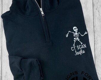 CT Scan Quarter Zip Pullover, Radiology Technologist Sweatshirt, CT Tech Jacket