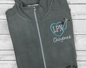 Personalized LPN fleece jacket, Nurse Jacket, Graduation Gift, Registered Nurse, LPN, Occupational Jacket, Nursing Jacket, Custom LPN Jacket