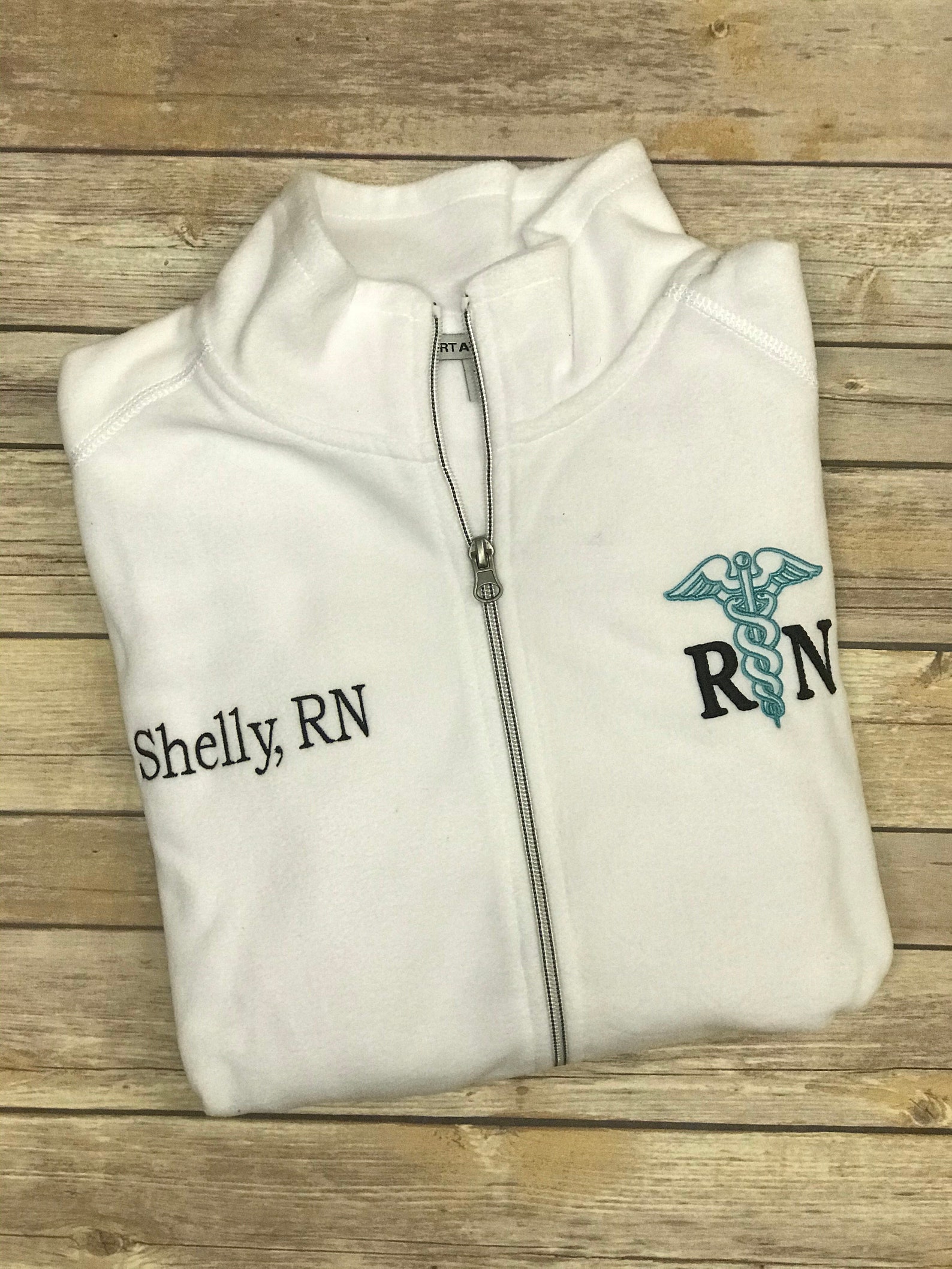 Personalized RN fleece jacket Nurse Jacket Graduation Gift Etsy