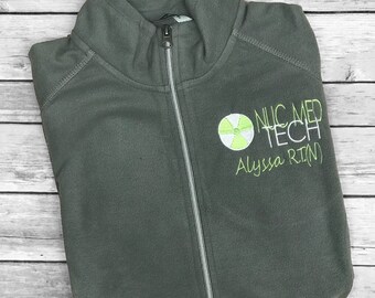 Nuclear Med Tech fleece jacket, Radiology Technologist, X-Ray Tech, Occupational Jacket, Rad Tech, Graduation Gift, Nuclear Medicine