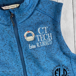 CT Tech Personalized Vest, Radiology Technologist, XRay Tech, Occupational Vest, Rad Tech, Graduation Jacket, MRI Tech