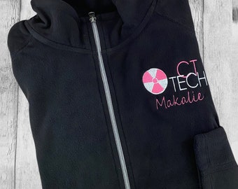 Personalized CT Tech fleece jacket, Radiology, Occupational Jacket, Rad Tech, Graduation Gift, Nuclear Medicine Jacket, Custom Jacket