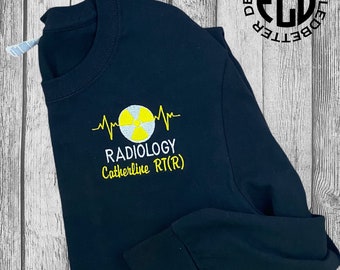 Radiology Long Sleeves Shirt, Radiation Symbol, Diagnostic Imaging, Radiology Technologist, XRay Tech, Occupational Jacket, Rad Tech