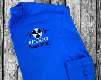 Radiology Long Sleeves Shirt, Radiation Symbol, Diagnostic Imaging, Radiology Technologist, XRay Tech, Occupational Jacket, Rad Tech