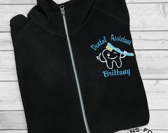 Dental Assistant Personalized Fleece Jacket,  Occupational Jacket, Personalized Gift, Graduation Gift, Dentist