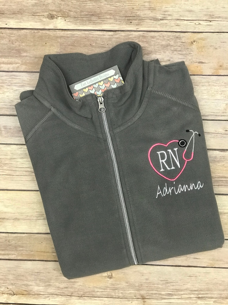 Personalized RN fleece jacket Nursing Jacket Graduation Etsy