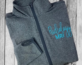 Radiology Jacket, Moisture-Wicking Athletic Jacket, Customizable Department (MRI)