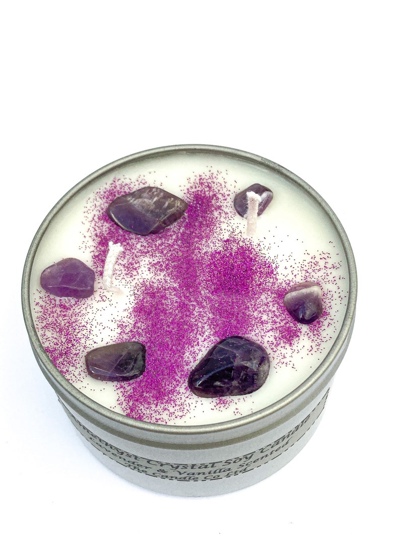 Meditation Candles Scented Candles Amethyst Crystal Etsy UK