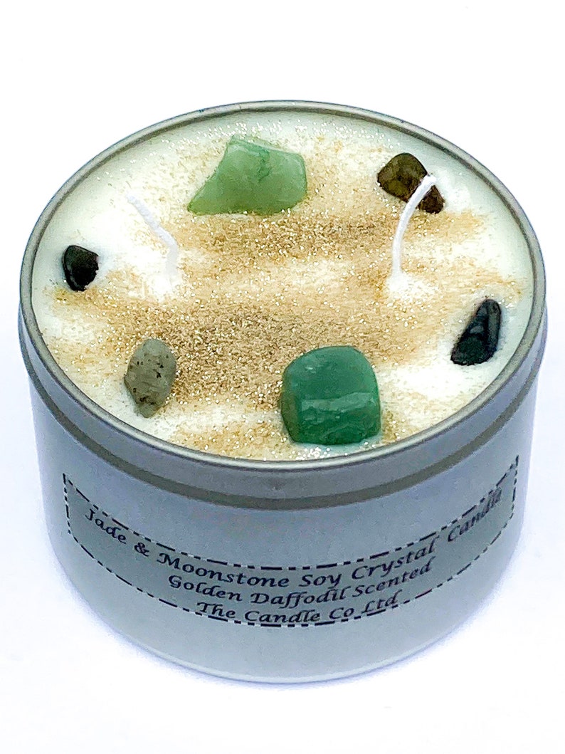 Jade & Moonstone Crystal Infused Scented Candles Emotional Etsy UK