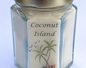 Coconut Island - Kokosnuss-Vanille ~ Soja-Duftkerzen