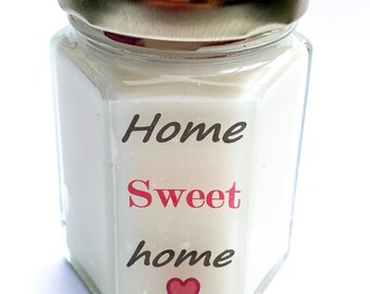 Home Sweet home - Black Vanilla Soy Scented Candle - Gift