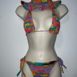 Ava Not So Basic Bikini |Crochet Bikini | Crochet Bucket Hat| Matching Hat | Summer Outfit