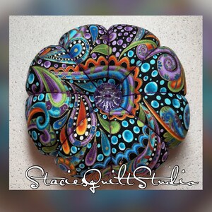 Jumbo Paisley Pincushion: Extra Large Sewing Cushion with Gem Button