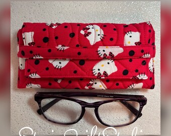 2 pcs Hello Kitty Cat eyeglass case box brand new 