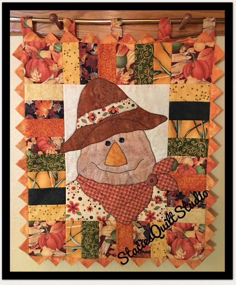 Scarecrow Applique Mini Quilt Wallhanging Pattern Etsy