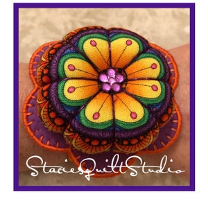 Flower Wrist Pincushion - Bohemian Orange pin cushion