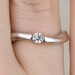 Simple Wave Ring With Low Set Round Diamond in 14k White Gold - Etsy