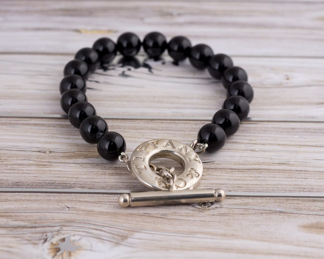 Vintage Black Onyx Toggle Tiffany and Co Bracelet - Etsy