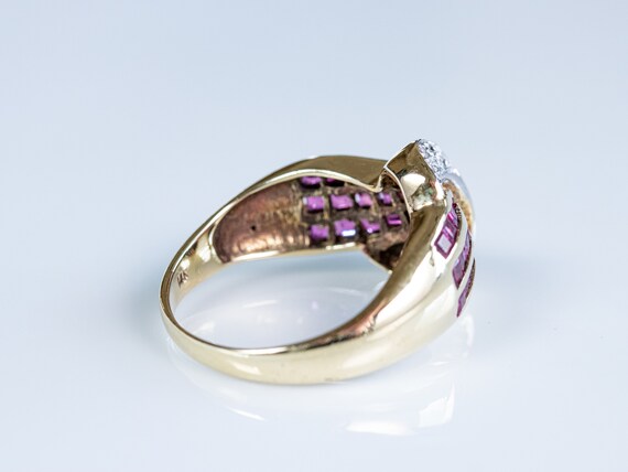 Ruby and Diamond Ring with Bow Design - image 4