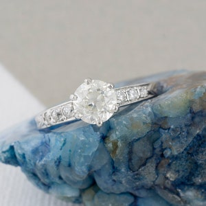 Vintage Old Mine Diamond Engagement Ring in Platinum