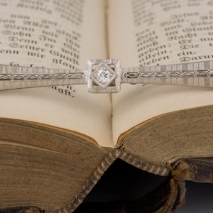 Vintage White Gold Diamond Brooch