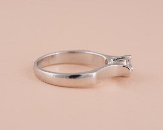Swooping Shoulder Diamond Solitaire Engagement Ri… - image 5
