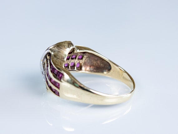 Ruby and Diamond Ring with Bow Design - image 6
