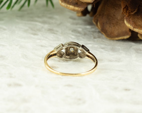 Vintage Two Tone Solitaire Diamond Ring - image 3