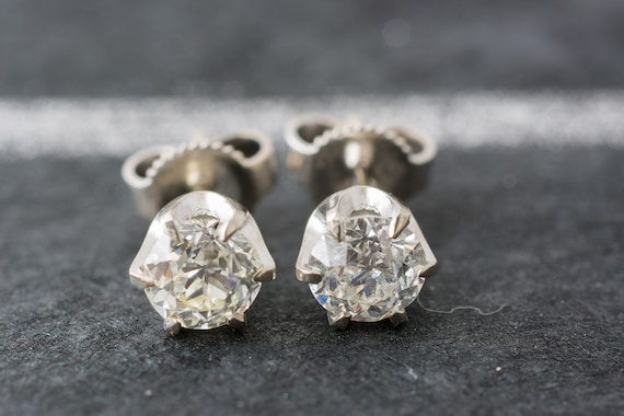 Old european cut deals diamond stud earrings