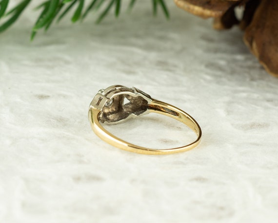 Vintage Two Tone Solitaire Diamond Ring - image 5