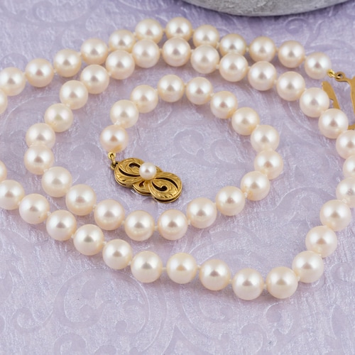 Estate Mikimoto Pearl Necklace With 18k Yellow Gold Clasp - Etsy