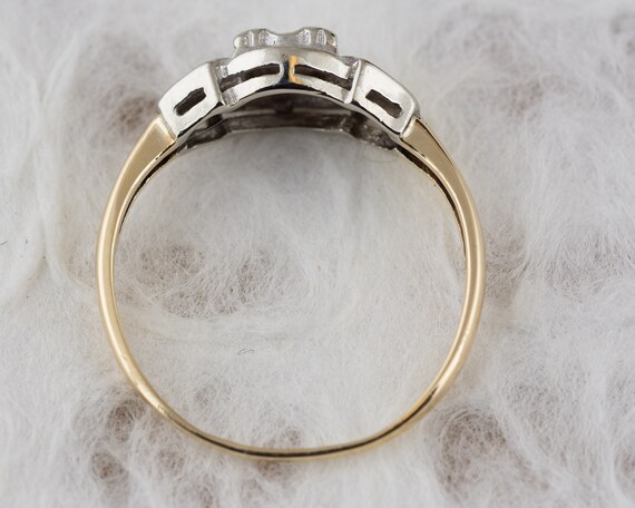 Vintage Two Tone Solitaire Diamond Ring - image 6