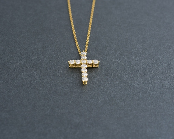 Vintage Tiffany and Co. Cross and Diamond Necklace - image 2