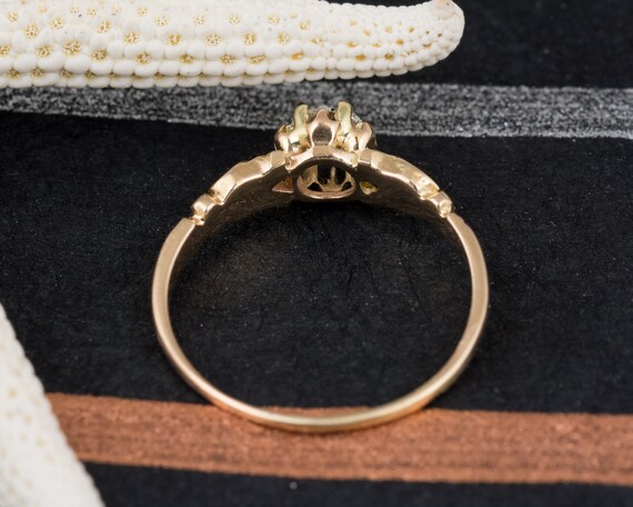 Vintage Diamond Solitaire Ring with Elegant Metal… - image 5