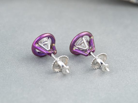 1.00tdw Lab Diamond Studs: Titanium in 14k White … - image 5
