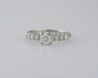 Vintage Diamond Engagement Ring in Platinum