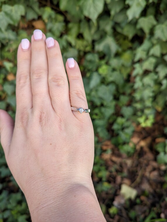 Swooping Shoulder Diamond Solitaire Engagement Ri… - image 8