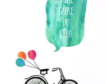 Cycling 8x10 Print |  Bicycle Quote | Kids Room | Gift for Cyclists | Bike Lover | Inspirational Art | Hand Lettering | Bright Spot Papier
