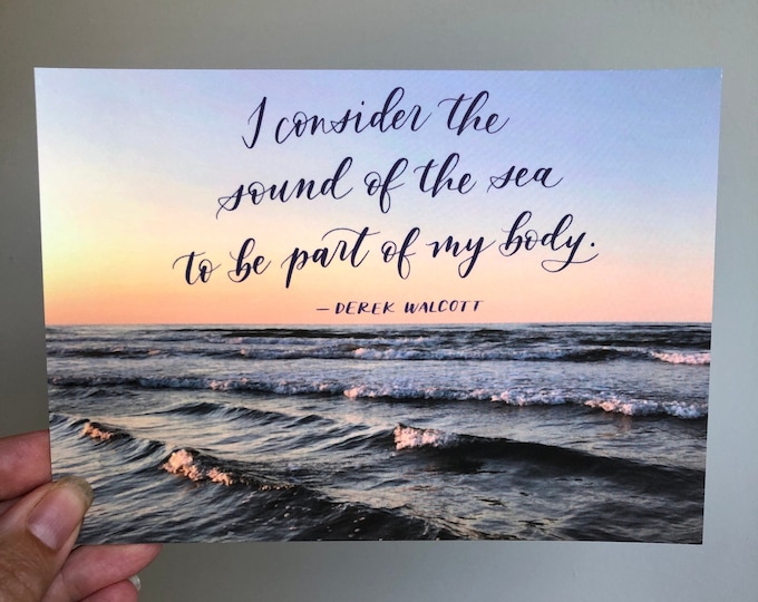 5x7 Flat note card | Sound of the sea | Art print | Ready to frame | Quote card | Prince Edward Island | Bright Spot Papier