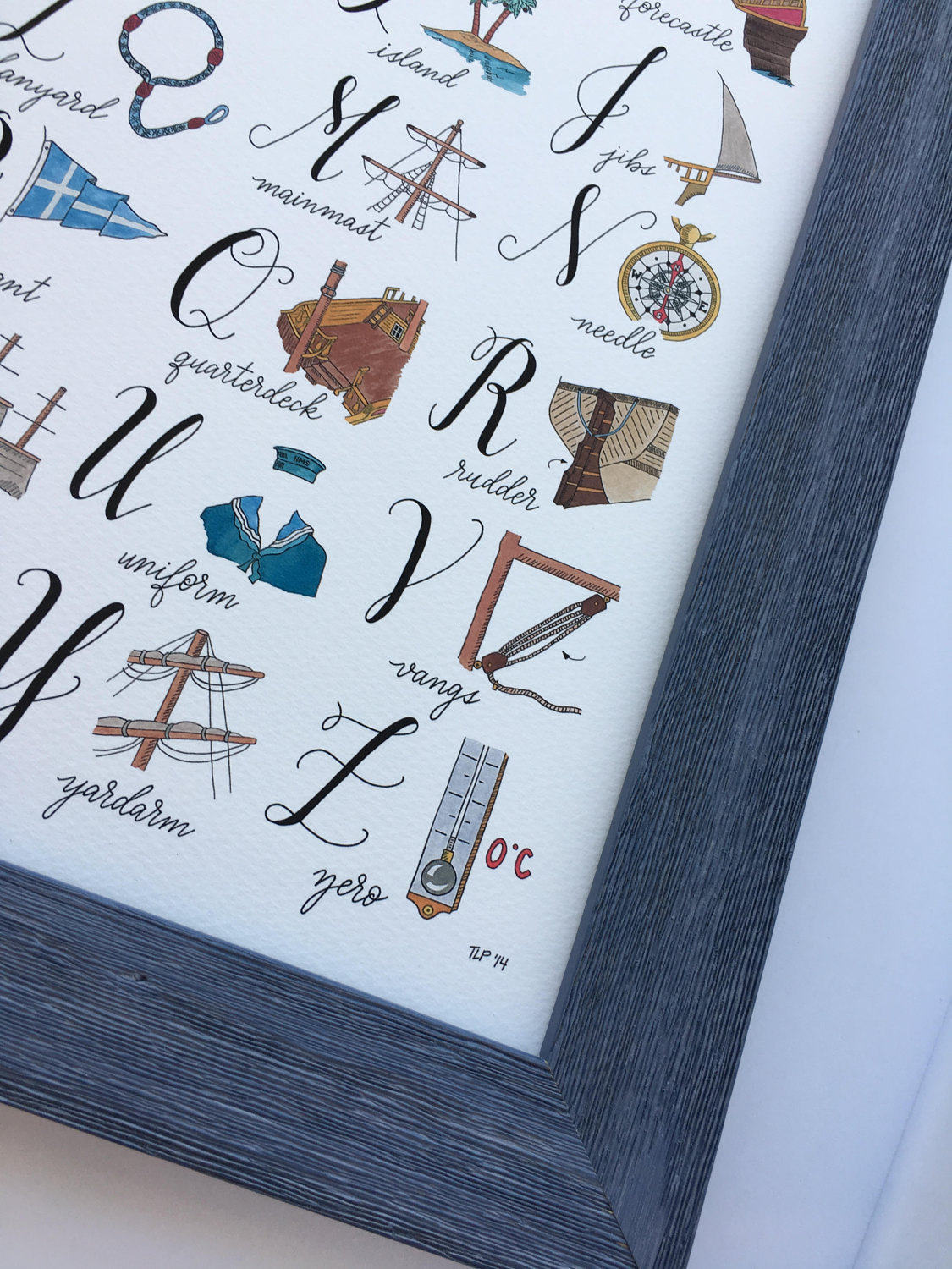 Sailors Alphabet 11x14 Print Nautical Decor Sea Lover For Sailors