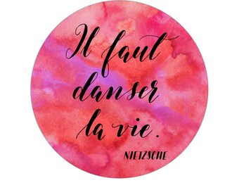 Happiness 8x10 French Print | Happy French Quote | Life is meant to be danced | Joie de vivre | Hand Lettering |  Bright Spot Papier