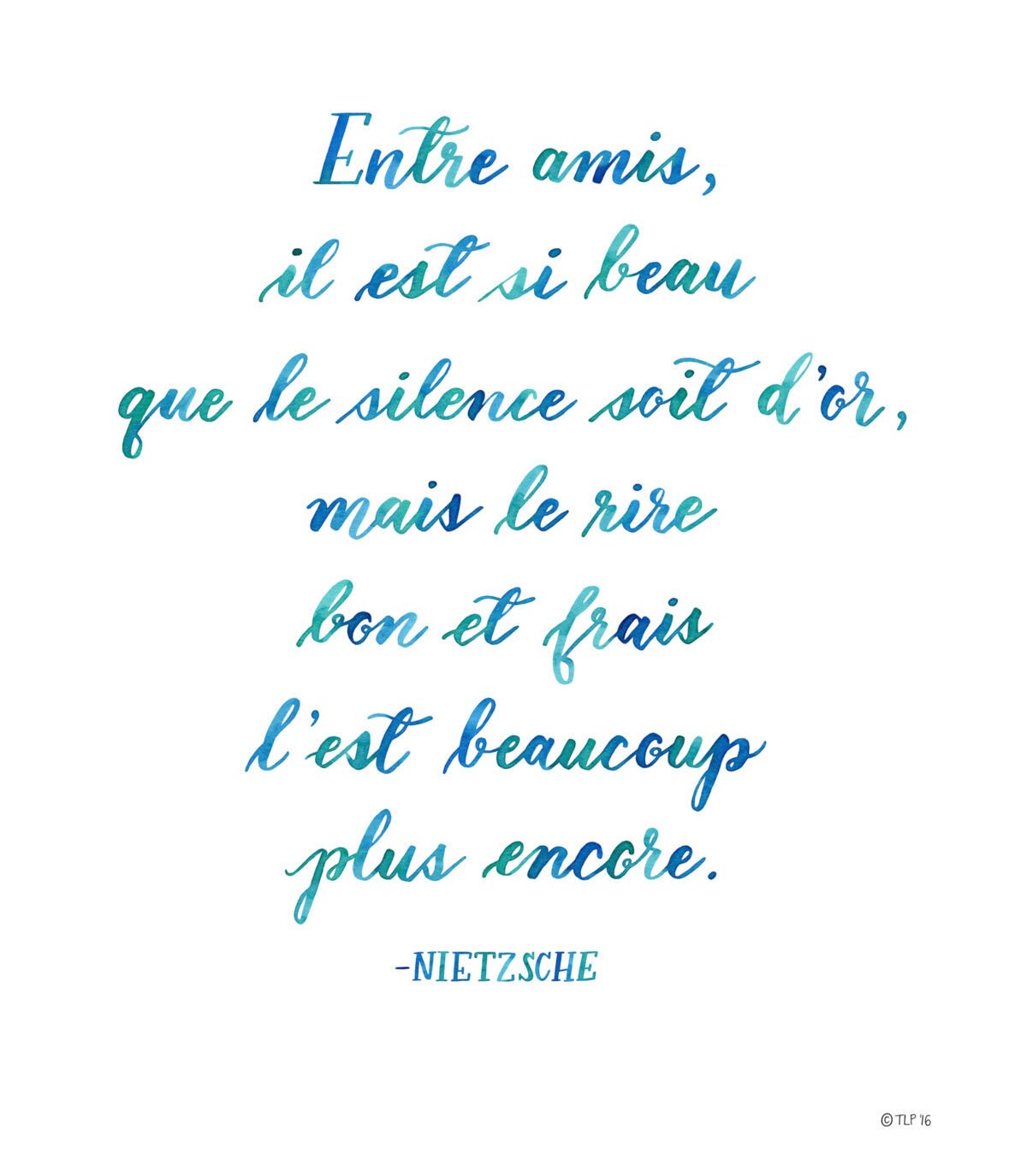Between friends 5x7 French greeting card Entre Amis