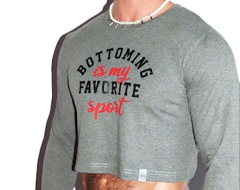 Favorite Sport Long Sleeve Crop Tee-Light Charcoal