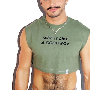 Like A Good Boy Extreme Crop Tank-Army