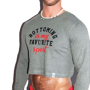 Favorite Sport Long Sleeve Crop Tee-Light Charcoal