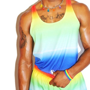 Rainbow Ombre Racerback Tank-Multi