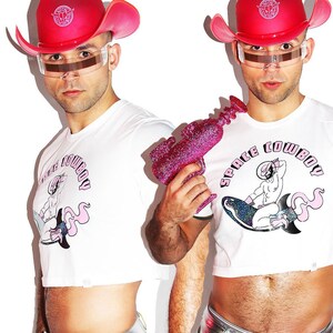 Space Cowboy Crop Tee-White