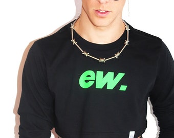 EW. Long Sleeve Crop Tee- Black